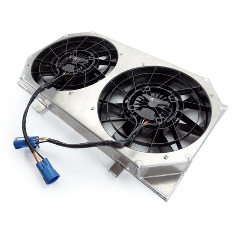PHR Dual Brushless SPAL Fan Kit for S14 240SXWrinkle black powder coat finish