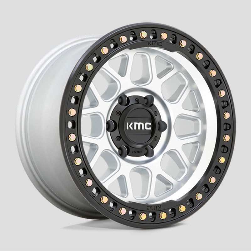 17×9.0 KMC GRS KM549 Machined w/Satin Black Lip