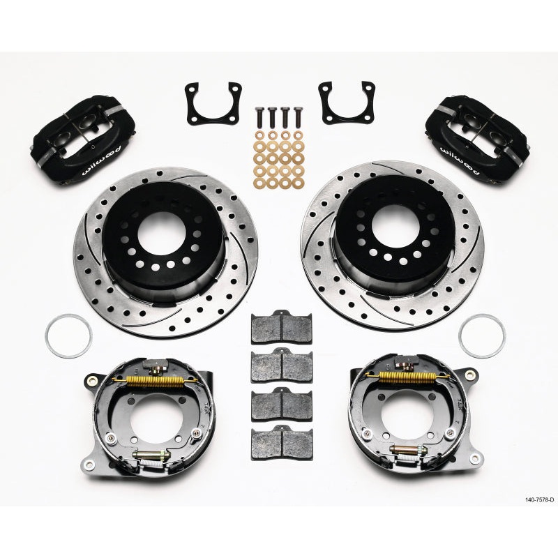 Wilwood Forged Dynalite P/S Park Brake Kit Drilled Chevy 12 Bolt-Spec 3.15in Brng
