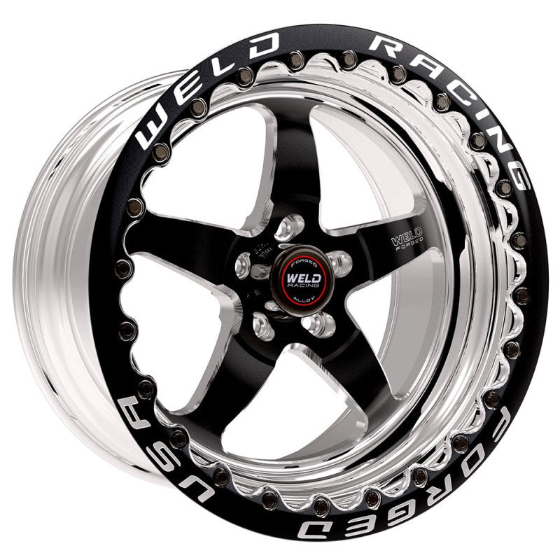 Weld S71 17×9 / 5×4.5 BP / 6.2in. BS Black Wheel (High Pad) – Black Single Beadlock MT