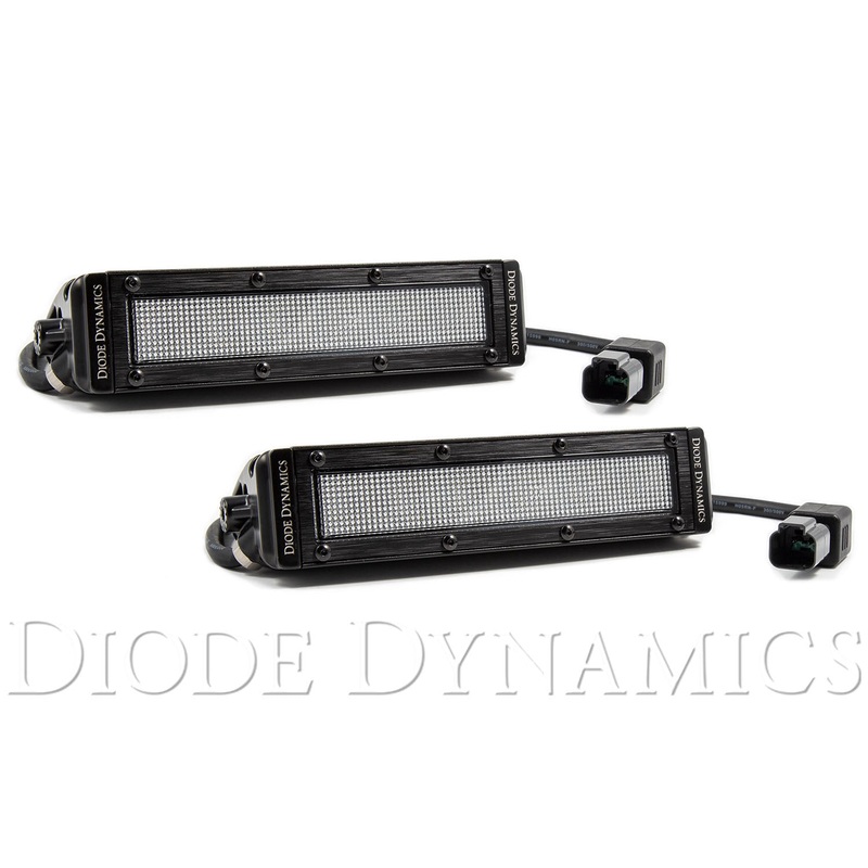 6 Inch LED Light Bar Single Row Straight SS6 White Flood Light Bar Pair Diode Dynamics