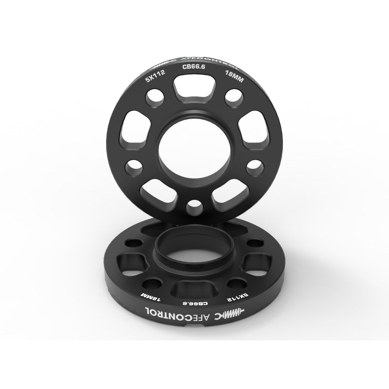 aFe CONTROL Billet Aluminum Wheel Spacers – 18mm | 5×112 | Center Bore: 66.6mm