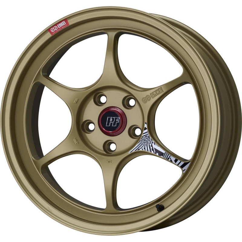 Enkei PF06 18×7.5in 5×112 BP 48mm Offset 75mm Bore Gold Wheel