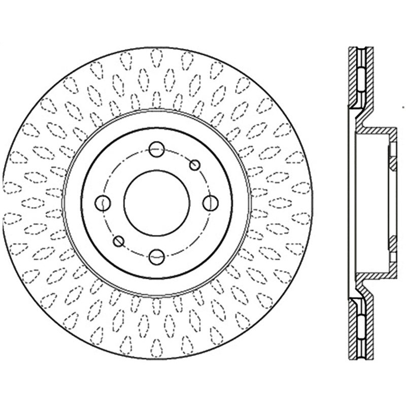 Stoptech Premium Cryo Front Brake Rotor 12-14 Fiat 500