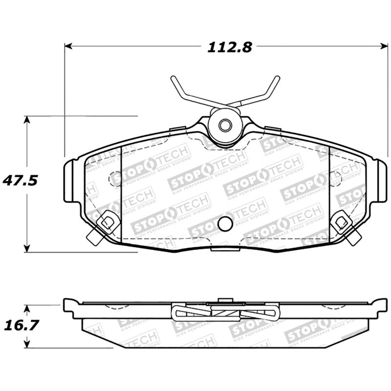 StopTech Sport Brake Pads w/Shims and Hardware – Rear