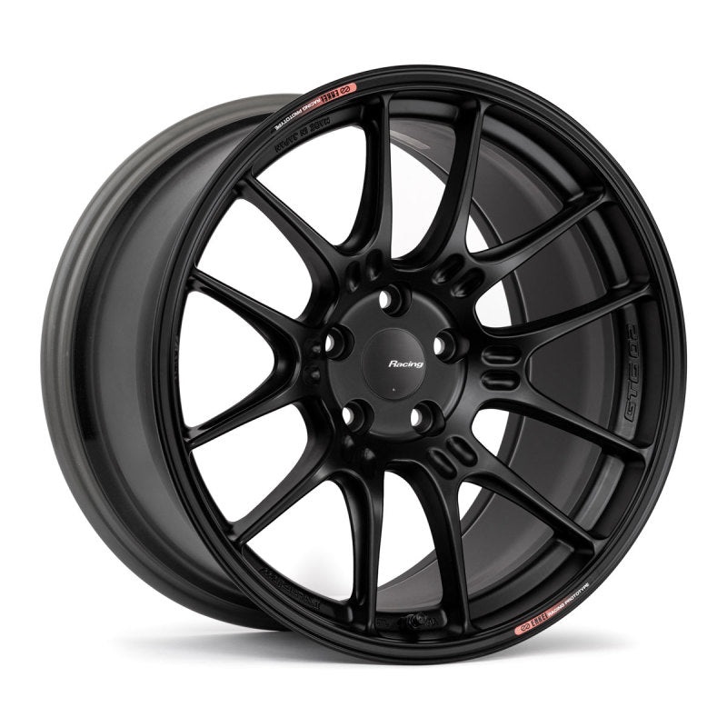 Enkei GTC02 18×9.5 5×114.3 0mm Offset 75mm Bore Matte Black Wheel