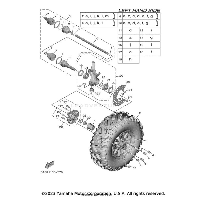 Tire (27X9.00R12 Ga-797) by Yamaha