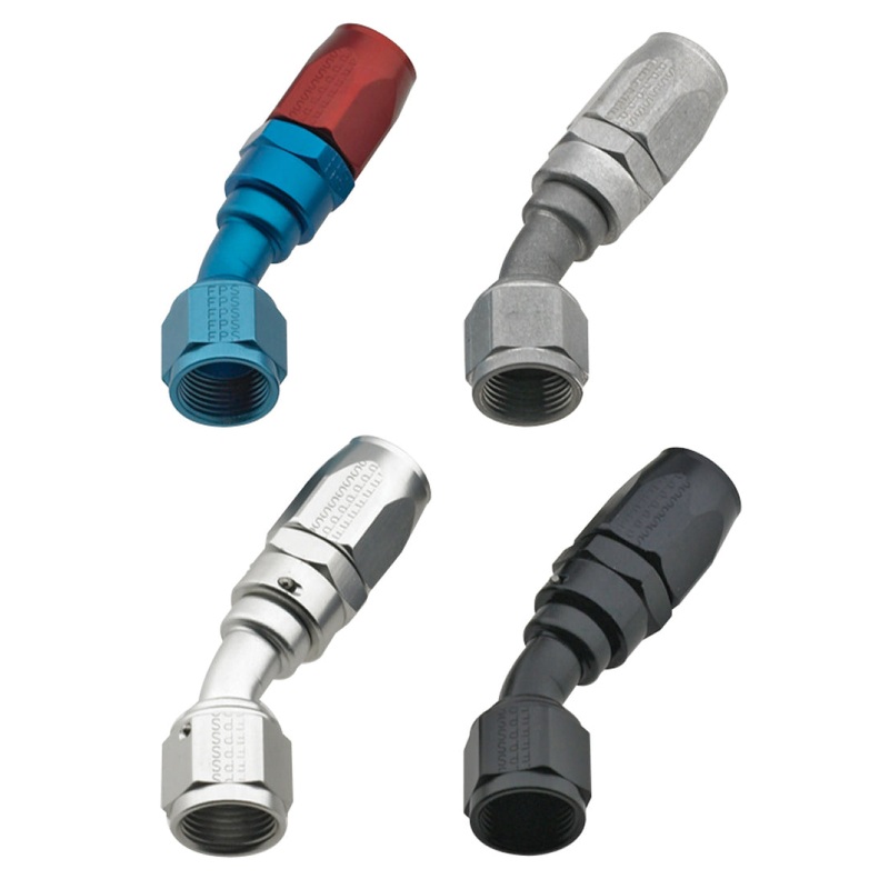Fragola -16AN x 30 Degree Power Flow Hose End – Blue/Red
