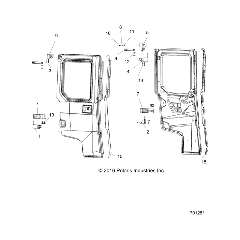 Surround-Frt,Rr Door,Rh,Blk by Polaris