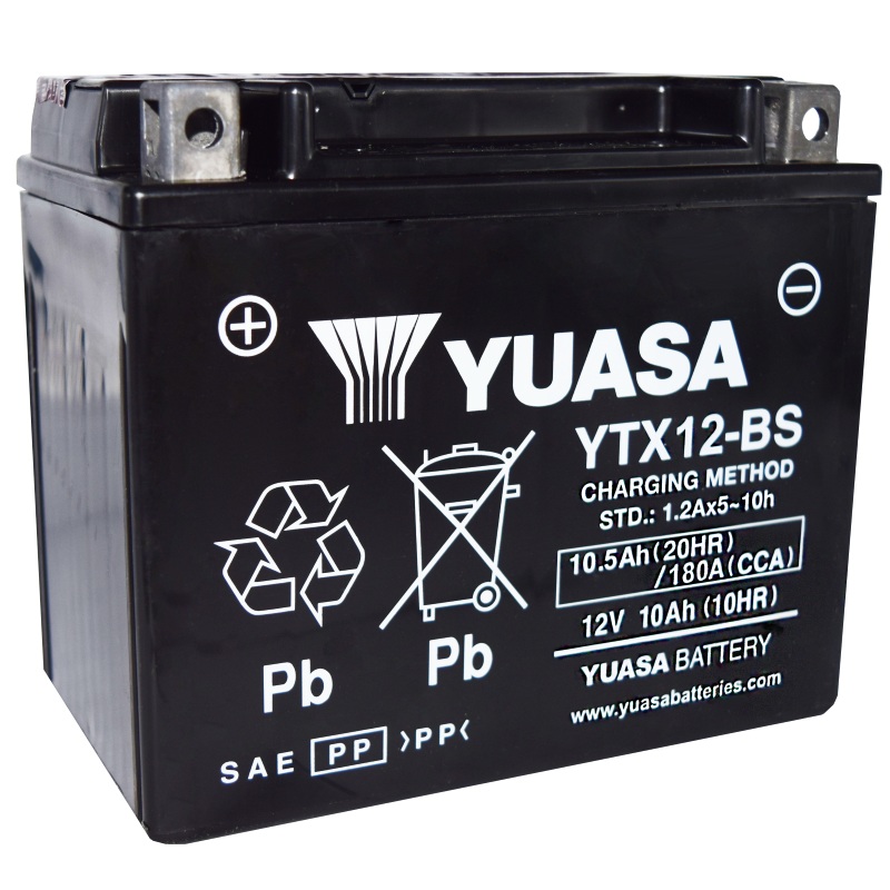 Yuasa YTX12-BS Maintenance Free AGM 12 Volt Battery (Bottle Supplied)
