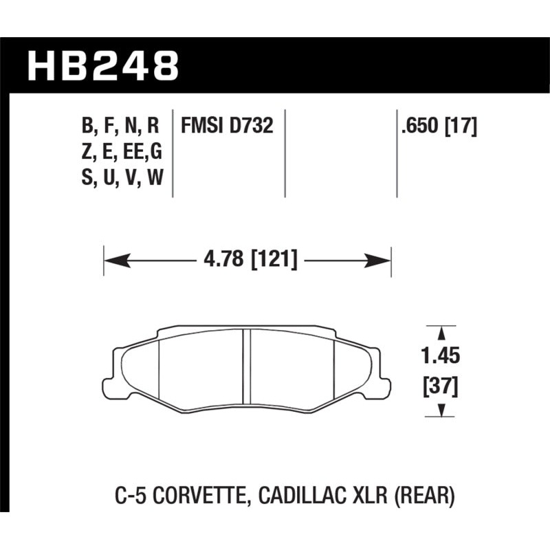 Hawk DTC-80 97-13 Chevy Corvette Rear Race Brake Pads