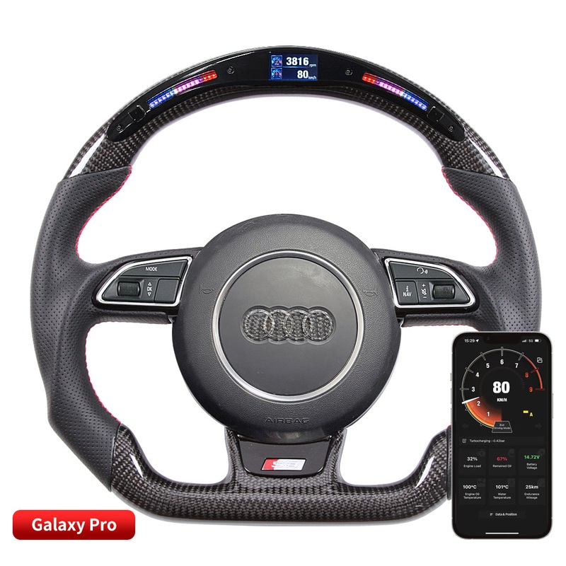OHC Motors Led Light Up Steering Wheel for Audi A1 A2 A4 A5 A6 A7 S1 S4 S5 S6 S7 RS6 RS7 A5 RS3 RS4 TT RS Q5 Q7 A8 S Line