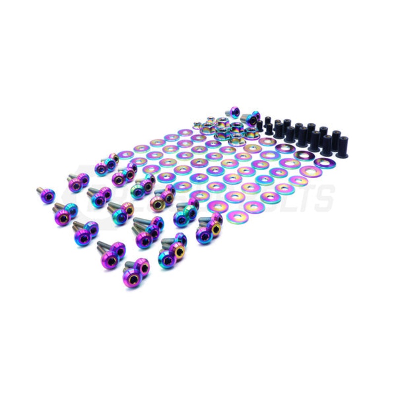 Dress Up Bolts 16-21 Civic Si Stage 4 Titanium Hardware Engine Bay Kit | Blue | HON-059-Ti-BLU