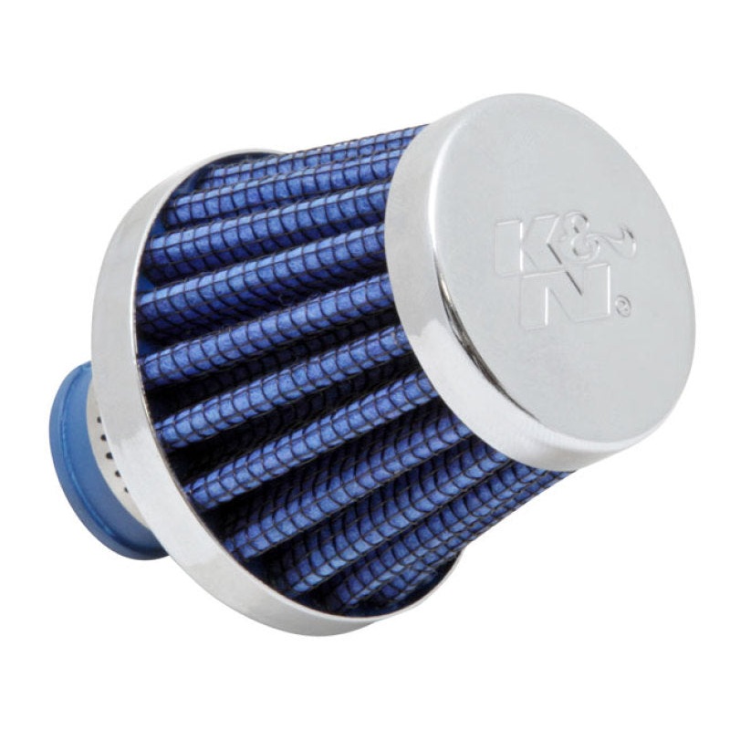 K&N 2in Base OD x .375in Flange ID x 1.75in H Rubber Base Crankcase Vent Filter – Blue