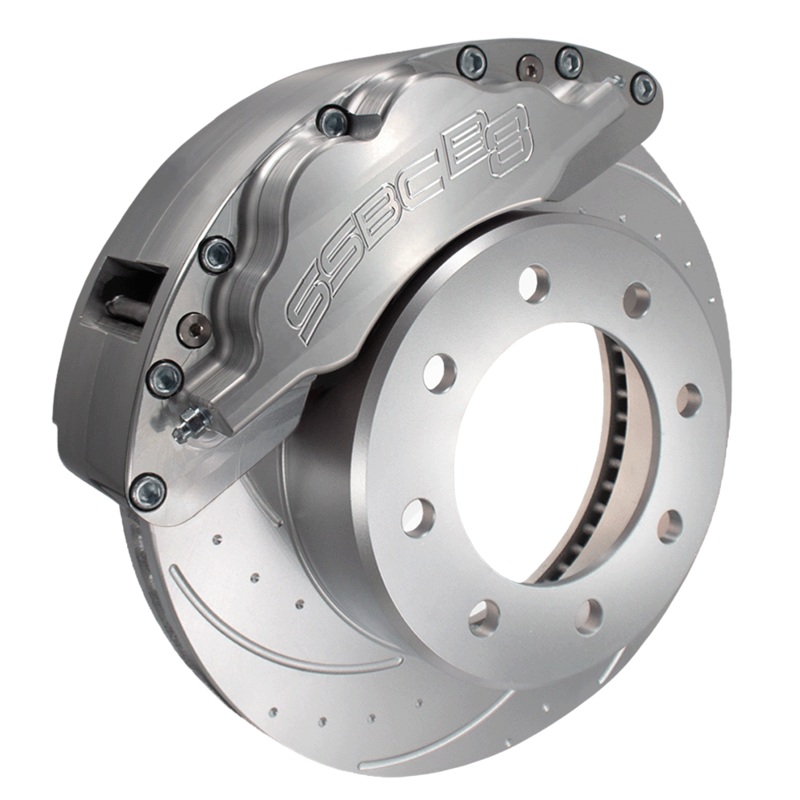 American Made B8-Barbarian 8 Piston Billet Aluminum Direct Fit Rear Caliper Disc Brake Kit W/DS Rotors. Clear 404-21-DS