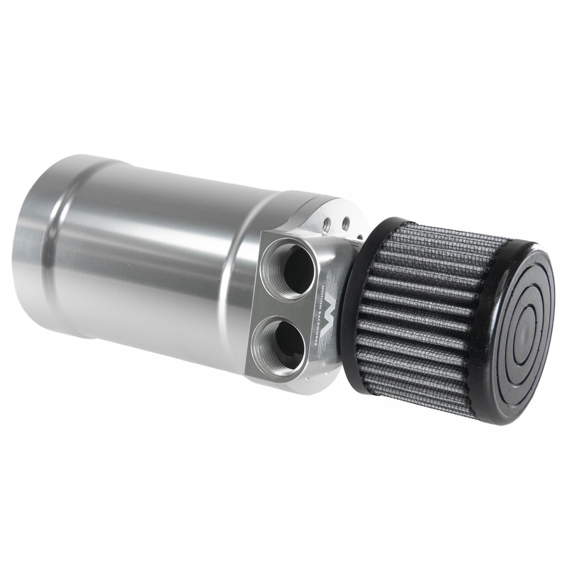 Motion Raceworks Top Loader Billet Oil Catch Can Clear Anodized ( Dual 10 AN Port )