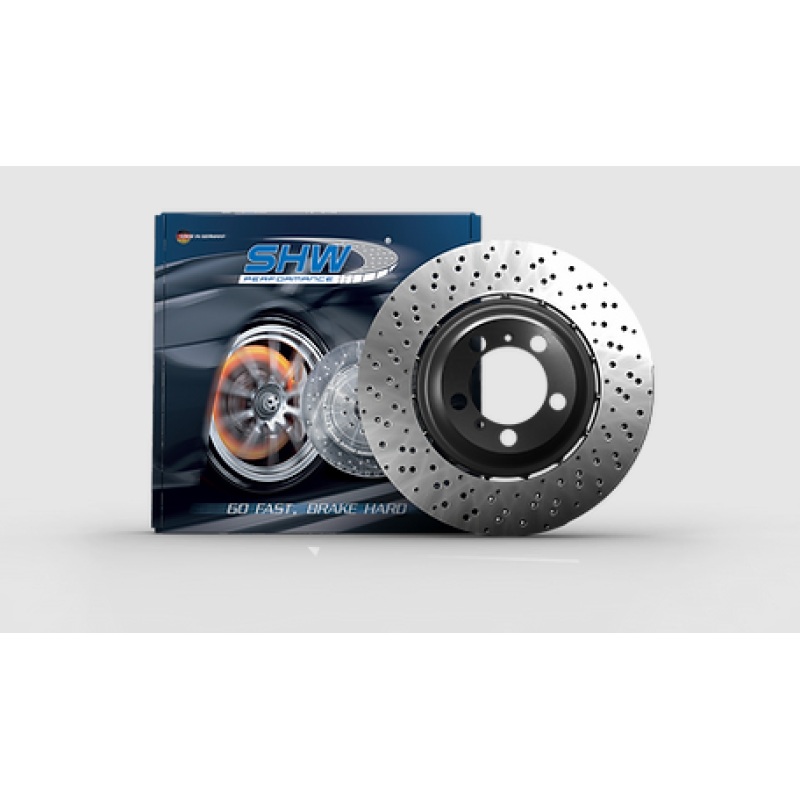 SHW 19-21 BMW M2 Competition 3.0L Right Rear Cross-Drilled Lightweight Brake Rotor (34118072020)