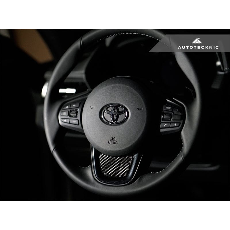 AutoTecknic Carbon Fiber Steering Wheel Trim Overlay – A90 Supra 2020-Up