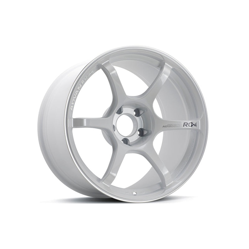 Advan RG-4 18×9 +35 5-114.3 Racing White Metallic & Ring Wheel