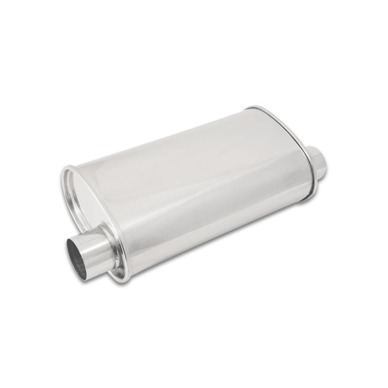 Vibrant StreetPower Oval Muffler 5in x 9in x 15in – 2.5in inlet/outlet (Offset-Offset Same Side)