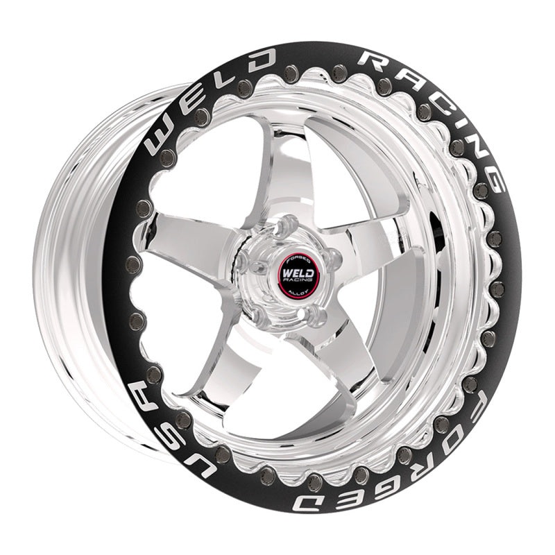 Weld S71 15×10.33 / 5×4.5 BP / 6.5in. BS Polished Wheel (Low Pad) – Black Single Beadlock MT