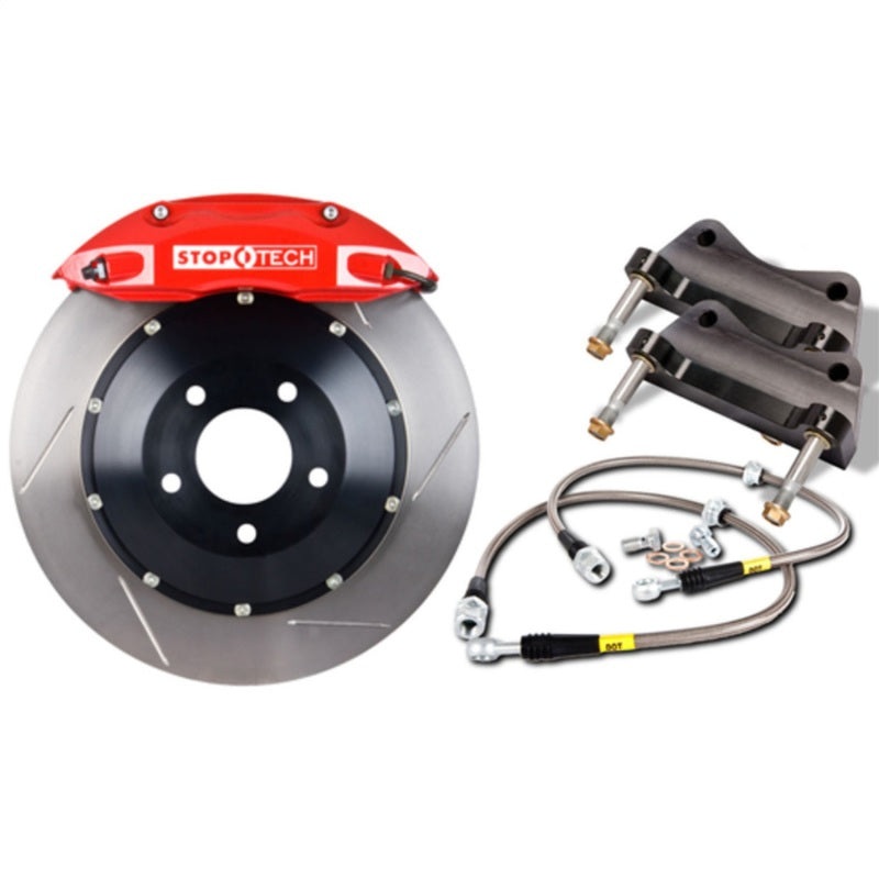 StopTech BBK 01-07 BMW M3 (E46) Rear 4 Piston 355×32 Red Calipers Slotted Two Piece Rotors