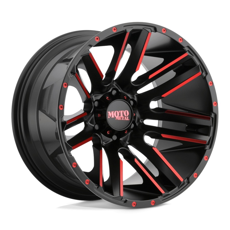 Moto Metal Wheels MO978 Razor 20″ 5×139.7 Satin Black Machined Red Tint