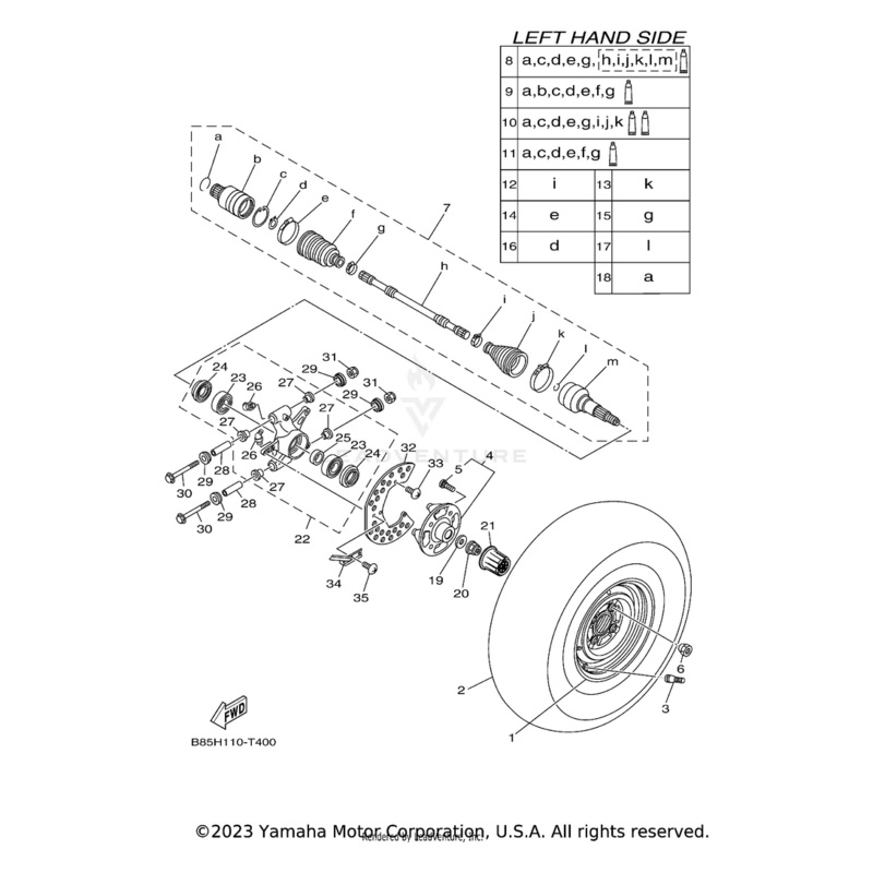 Tire (25X10.00-12 Mu10 4Pr Tl) by Yamaha