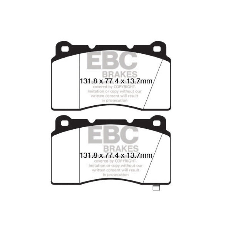 EBC 09+ Hyundai Genesis Coupe 2.0 Turbo (Brembo) Redstuff Front Brake Pads