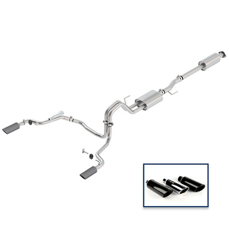 Ford Racing 15-18 F-150 5.0L Cat-Back Sport Exhaust System – Rear Exit Carbon Fiber Tips