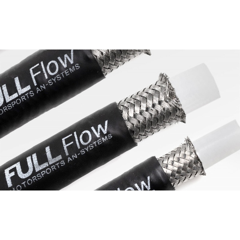 Nuke Performance Black Nylon PTFE Stainless Braided Fuel Hose AN-6, 1 Meter