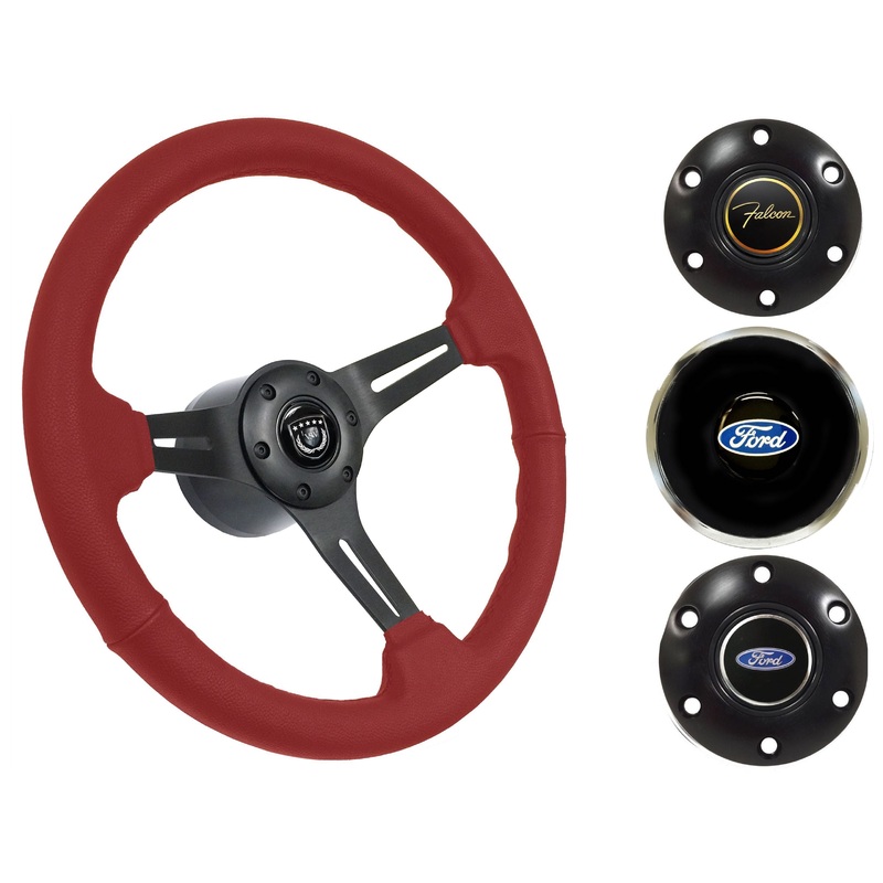 1965-69 Ford Falcon Steering Wheel Kit | Red Leather | ST3060RED