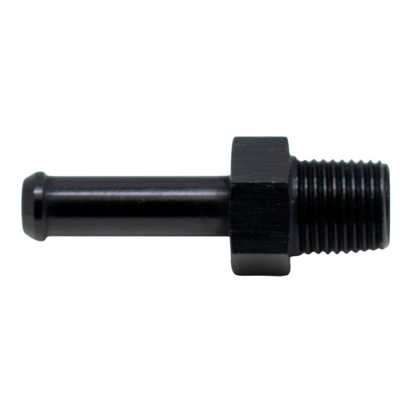 DeatschWerks 1/8in NPT Male Thread 1/4in Hose Barb – Anodized Matte Black