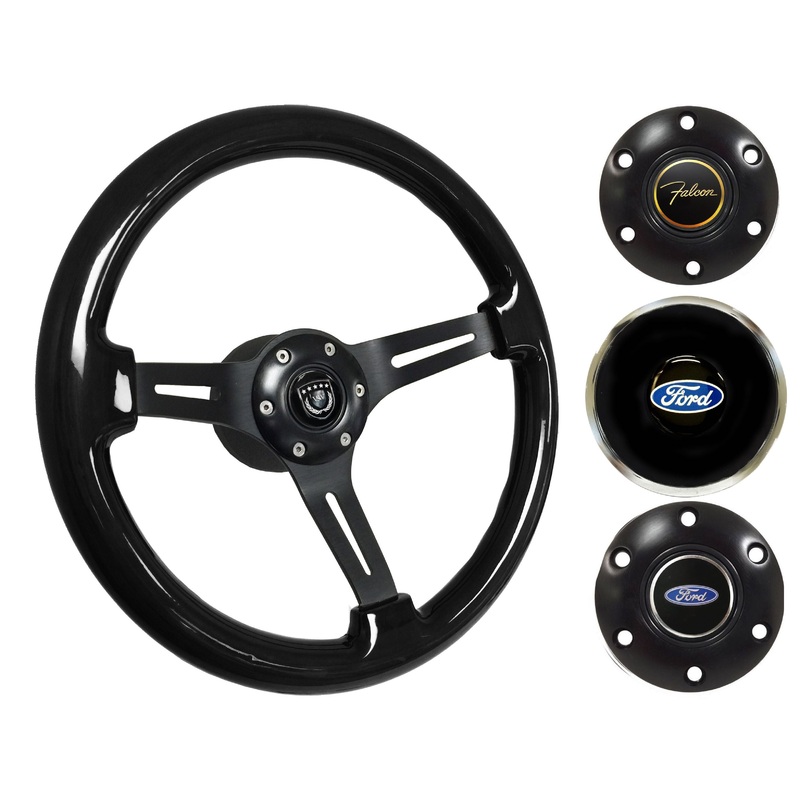 1965-69 Ford Falcon Steering Wheel Kit | Black Ash Wood | ST3073
