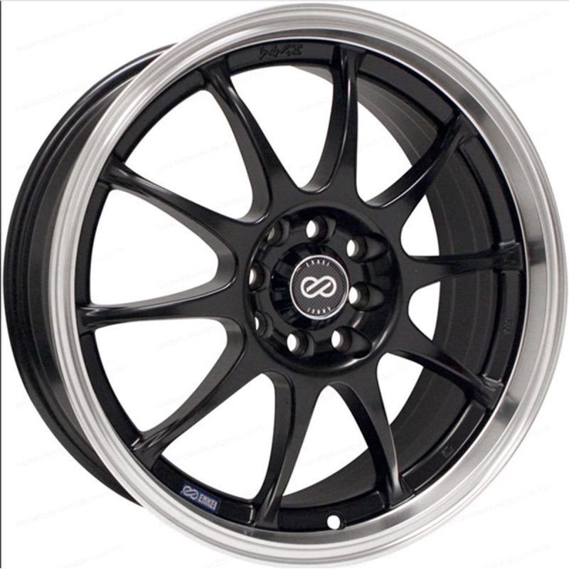 Enkei J10 17×7 5×100 38mm Offset Dia Matte Black w/ Machined Lip Wheel