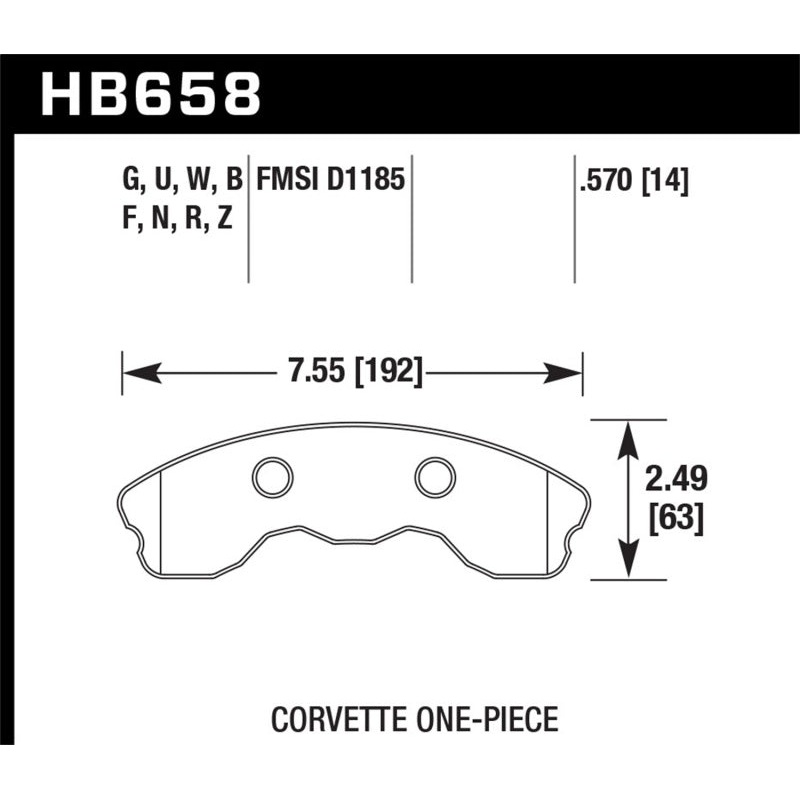 Hawk 06-10 Chevy Corvette (Improved Pad Design) Front HP+ Sreet Brake Pads