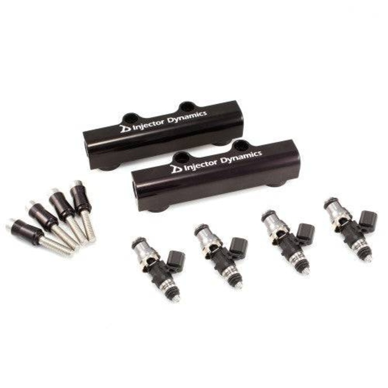 Injector Dynamics ID1050x, for STi 2004-2006 / Turbo. Top-feed Conversion Kit. Dual Billet Fuel Rails. Set of 4 injectors. Two 2×8 lower o-rings.
