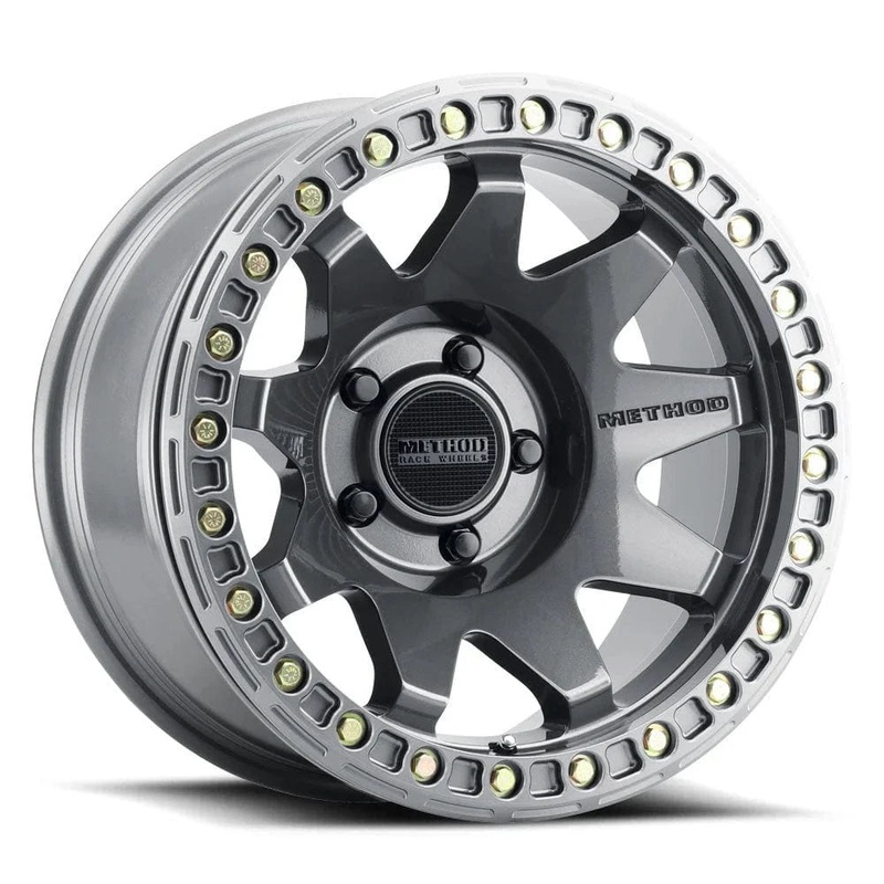 Method Race Wheels MR108 17″ 6×139.7 Gloss Titanium w/ Zinc Hardware Kit