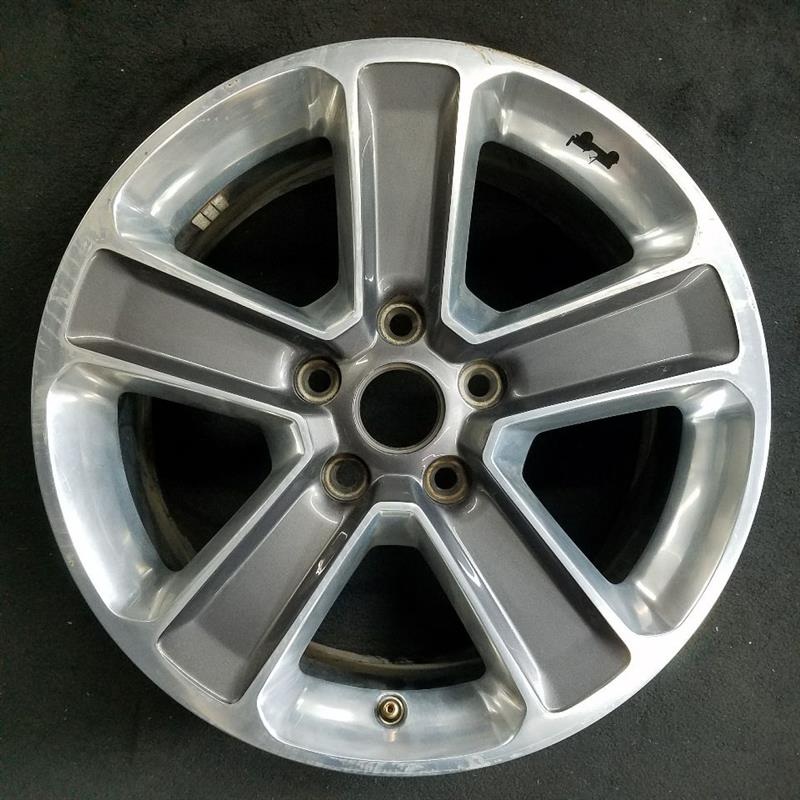 18″ WRANGLER 18 VIN X 6th digit JL body 18×7.5 5 spoke straight spoke opt WHG polished with spokes granite crystal Original OEM Wheel Rim