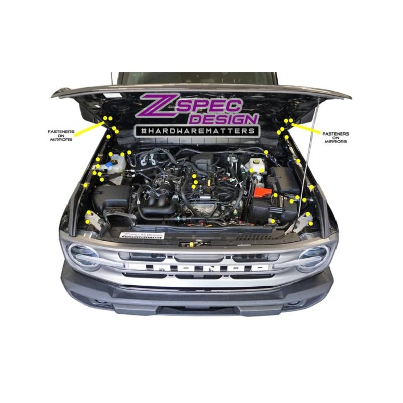 ZSPEC DESIGN “STAGE 3” DRESS-UP FASTENER KIT FOR 21+ FORD BRONCO 2.7L, TITANIUM & BILLET