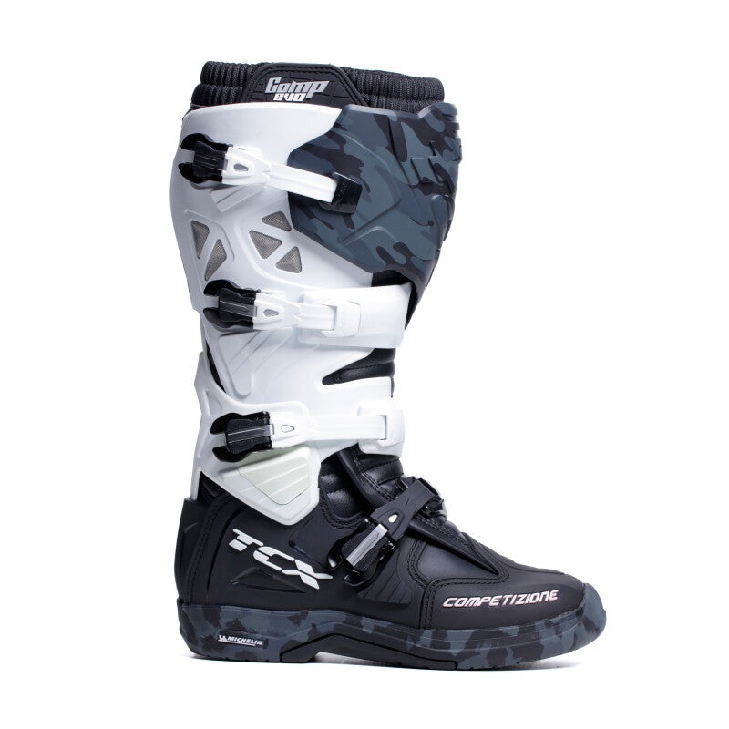 TCX Comp Evo 2 Michelin Boot Black/White/Camo Size – 43