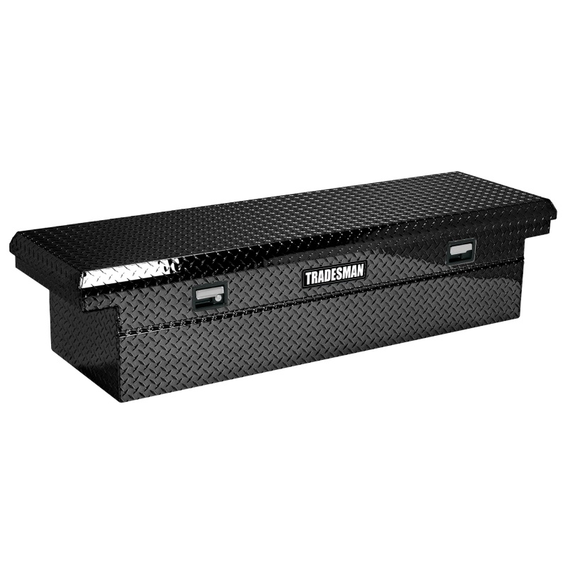 Tradesman Aluminum Single Lid Cross Bed Low-Profile Truck Tool Box (60in.) – Black