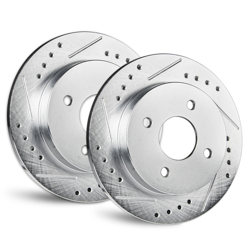 Zinc Drilled/Slotted Rear Rotors for Honda CRX 1989-1991 FWD