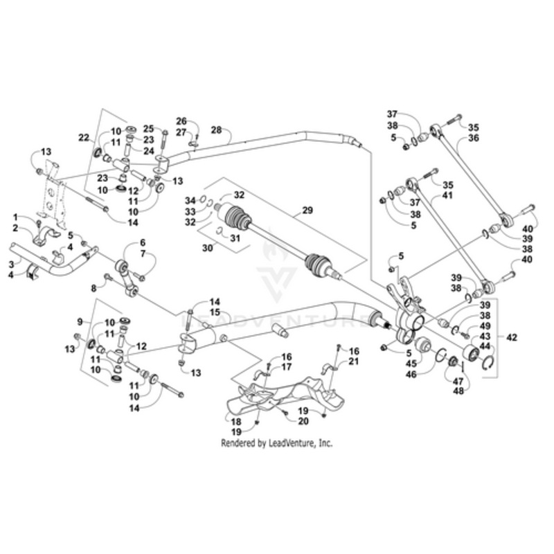 Knuckle Rear-Right-Assembly (Ko) (Inc. 38-39 And 43-46) by Arctic Cat
