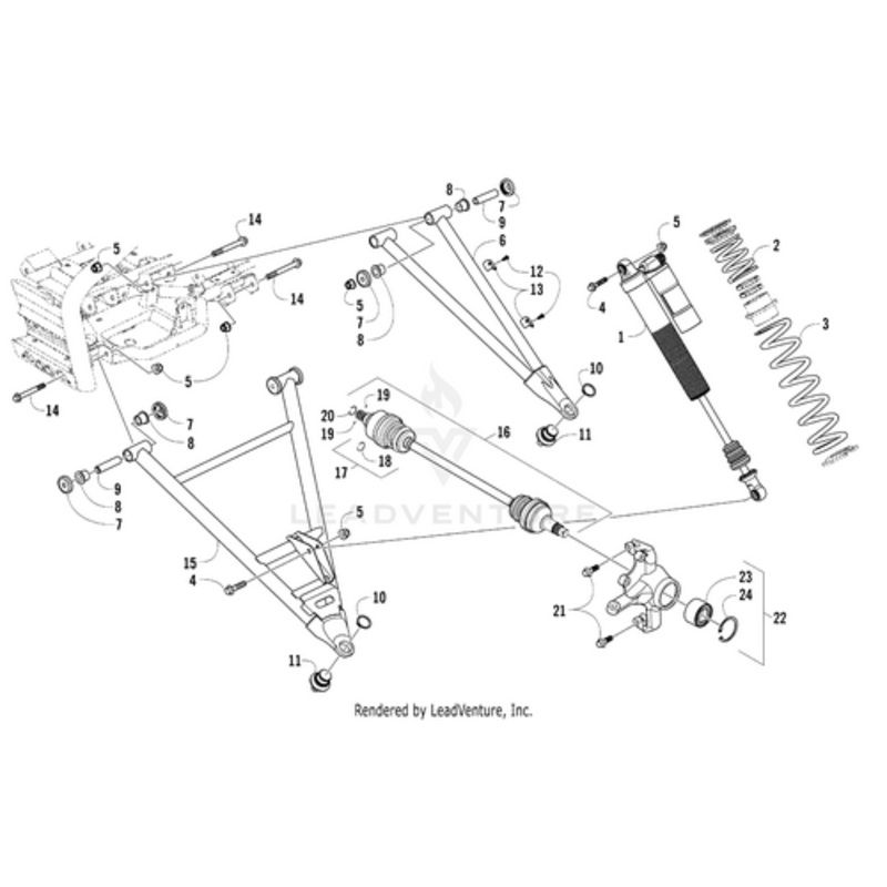 A-Arm – Front Upper Left-Painted Blk- (Inc. 7-11) by Arctic Cat