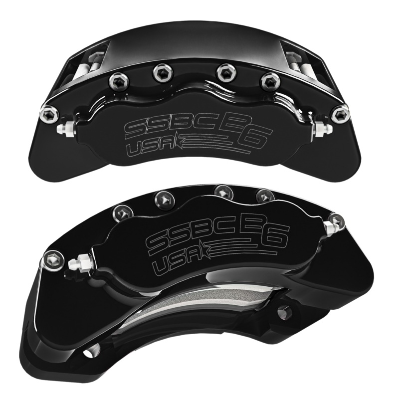 American Made B6-Brawler Direct Fit Billet Aluminum Rear Caliper Upgrade Kit. Black A414-21BLK