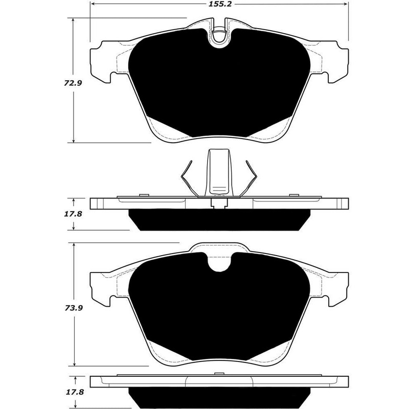 Porterfield Brake Pads for 2014 JAGUAR XJ/XJL 5.0L