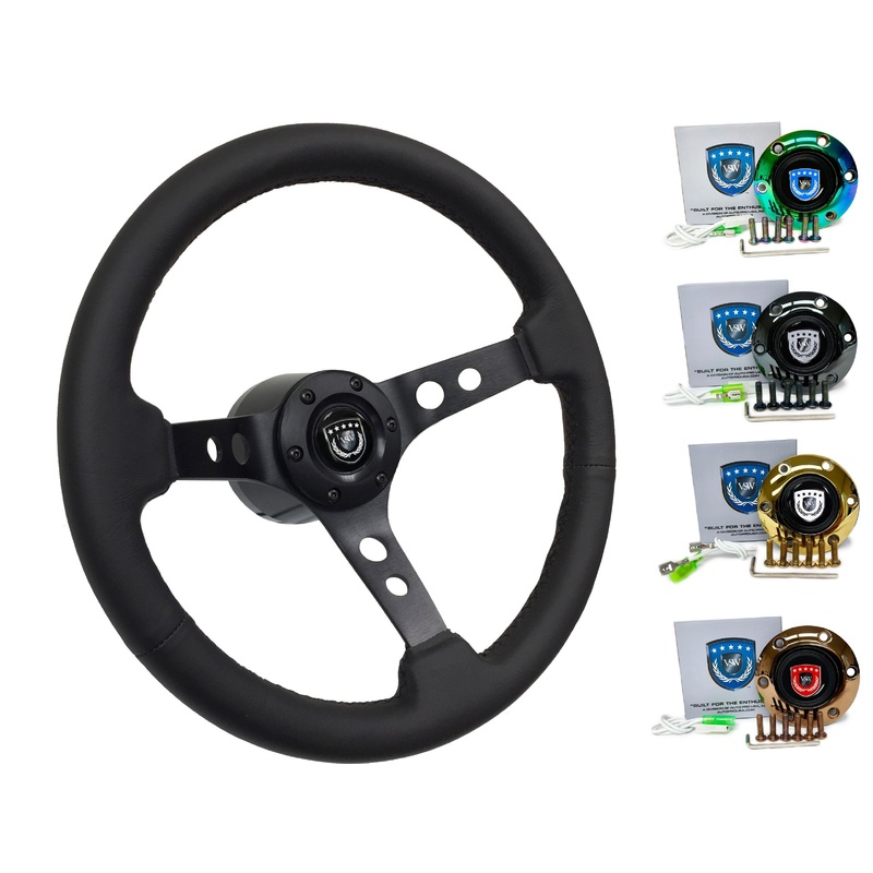 1987-93 BMW 7 Series Steering Wheel Kit | Black Leather | ST3094BLK