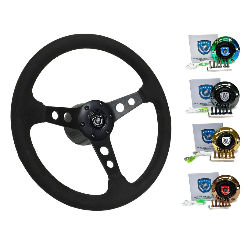 1989-93 Nissan 240SX Steering Wheel Kit | Black Ultralux Suede | ST3583BLK