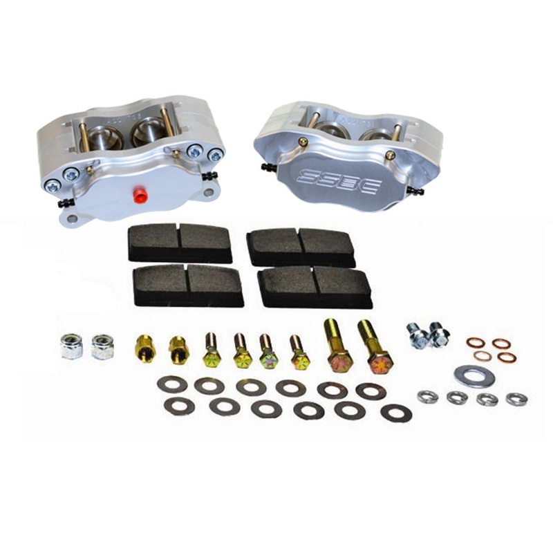 American Made Comp S 4-Piston Billet Aluminum Quick Change Front Caliper Upgrade Kit. Clear A199-1